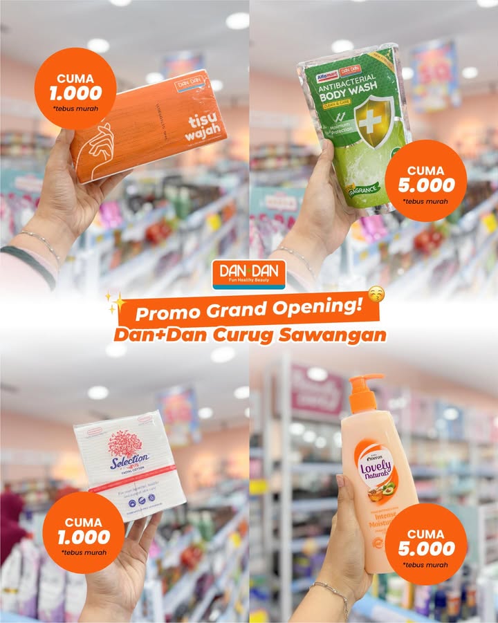 Siap siap belanja di Grand Opening Dan Dan hari ini Warga sekitar Curug Sawangan Depok merapat yukkk, banyak hadiah langs...