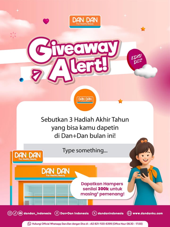 GIVEAWAY ALERT Sambil cek promo promo akhir tahun, yuk ikutan giveaway Hadiahnya hampers produk dari Dan Dan seni...
