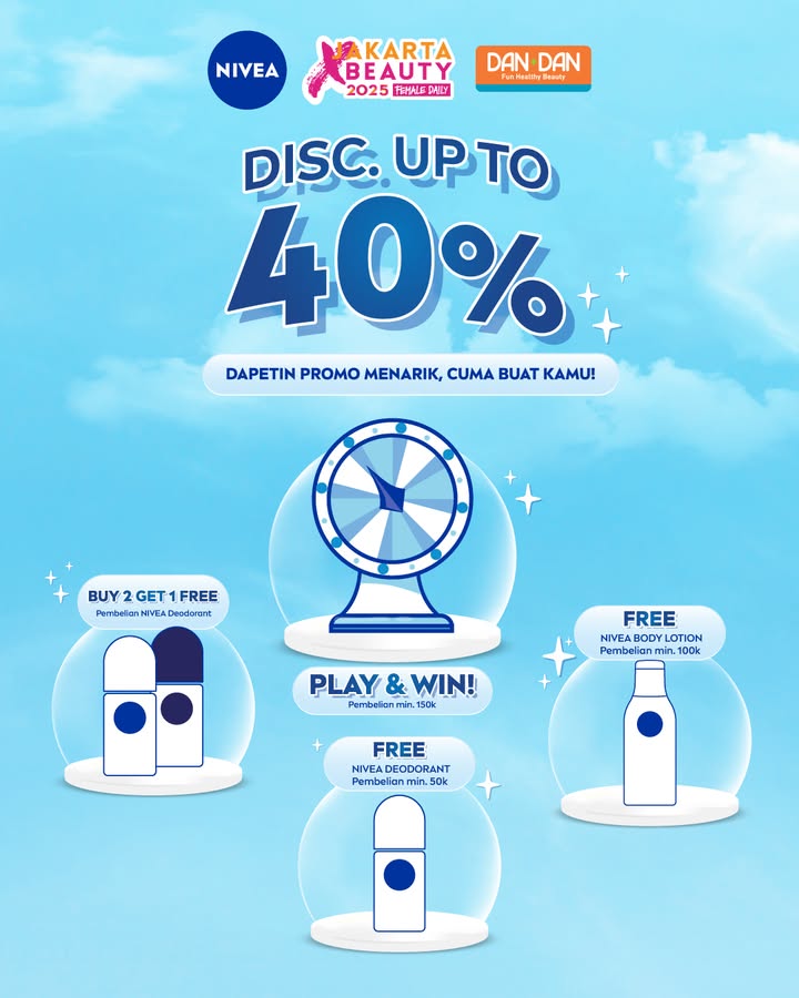  Giveaway Alert Siap siap besok nivea id bakal kolaborasi sama Dan Dan di JakartaXBeauty2025 Pastinya ada diskon up to ...