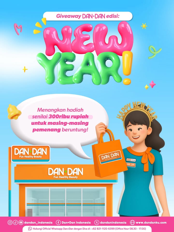 GIVEAWAY ALERT Sambil cek promo promo awal tahun, yuk ikutan giveaway Hadiahnya hampers produk dari Dan Dan senil...