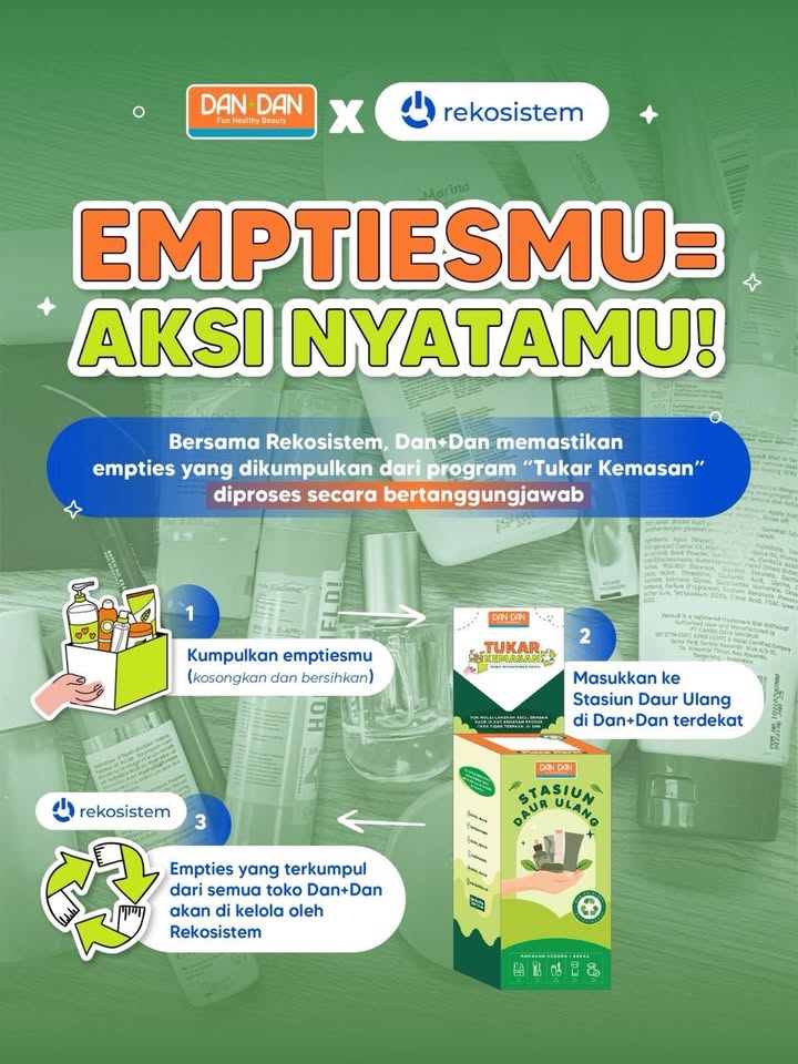 Bu mel berikut captionnya, apakah ada revisi bu Yuk mulai langkah kecil untuk bumi Sekarang, penukaran sampah skincar...