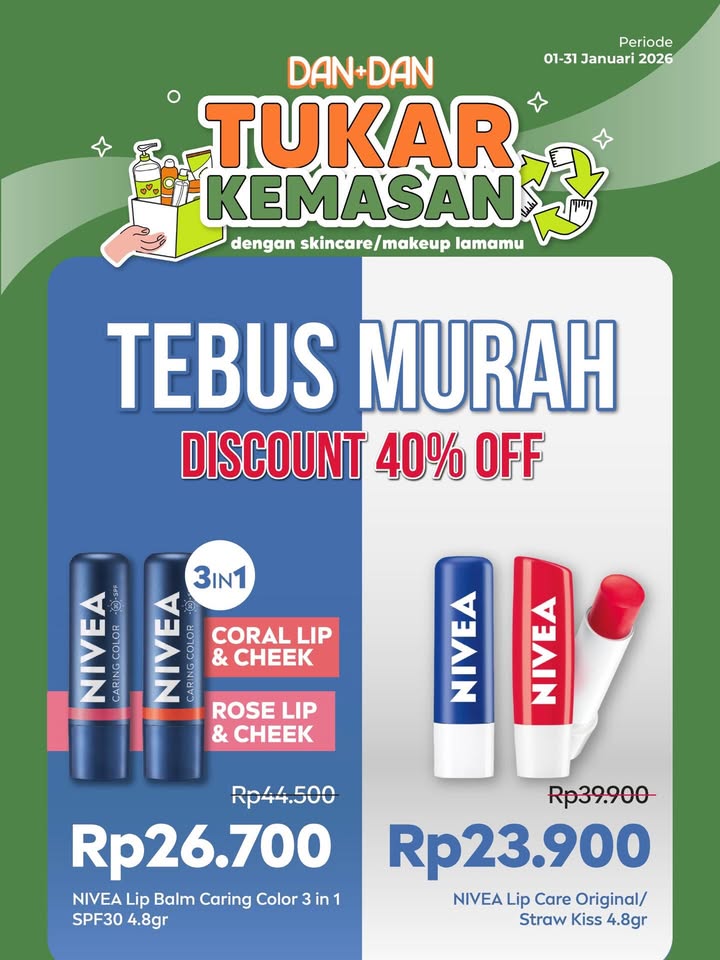 Mulai sekarang, kalau punya kemasan kosong bekas makeup skincare jangan langsung dibuang yaaa Bawa ke Dan Dan terdekat dan ...