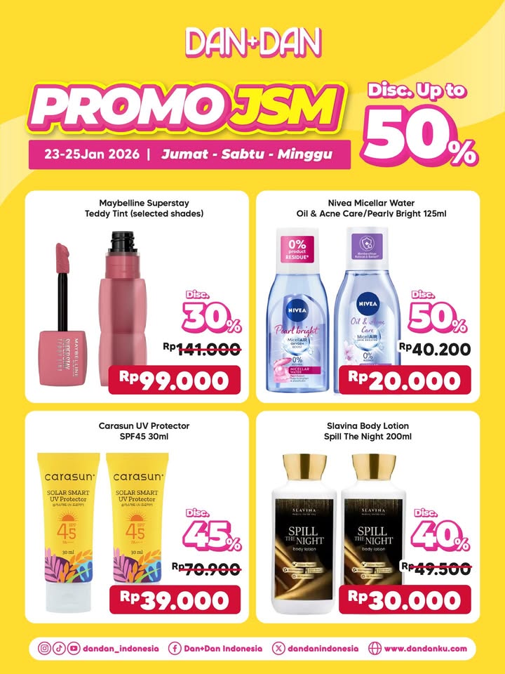 PROMO SPESIAL WEEKEND, diskon up to 50 , berlaku di seluruh gerai Dan Dan Jangan nunggu besok Langsung ke Dan Dan sek...