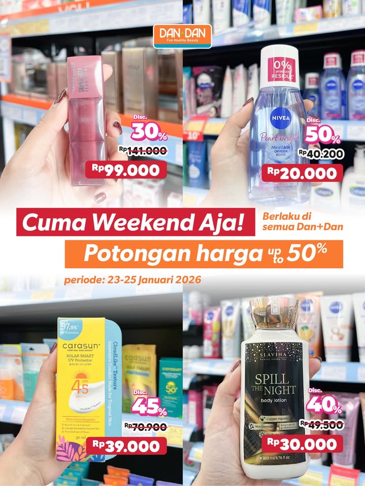 Last day promo JSM, diskon up to 50 , berlaku di seluruh gerai Dan Dan Jangan nunggu besok Langsung ke Dan Dan sekara...