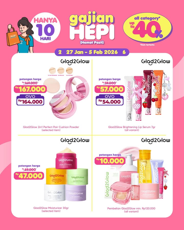 Hai yang rekeningnya lagi gendut abis gajian hehe Yuk cek promo Gajian Hepi spesial awal tahun, diskon hingga 50 untuk prod...