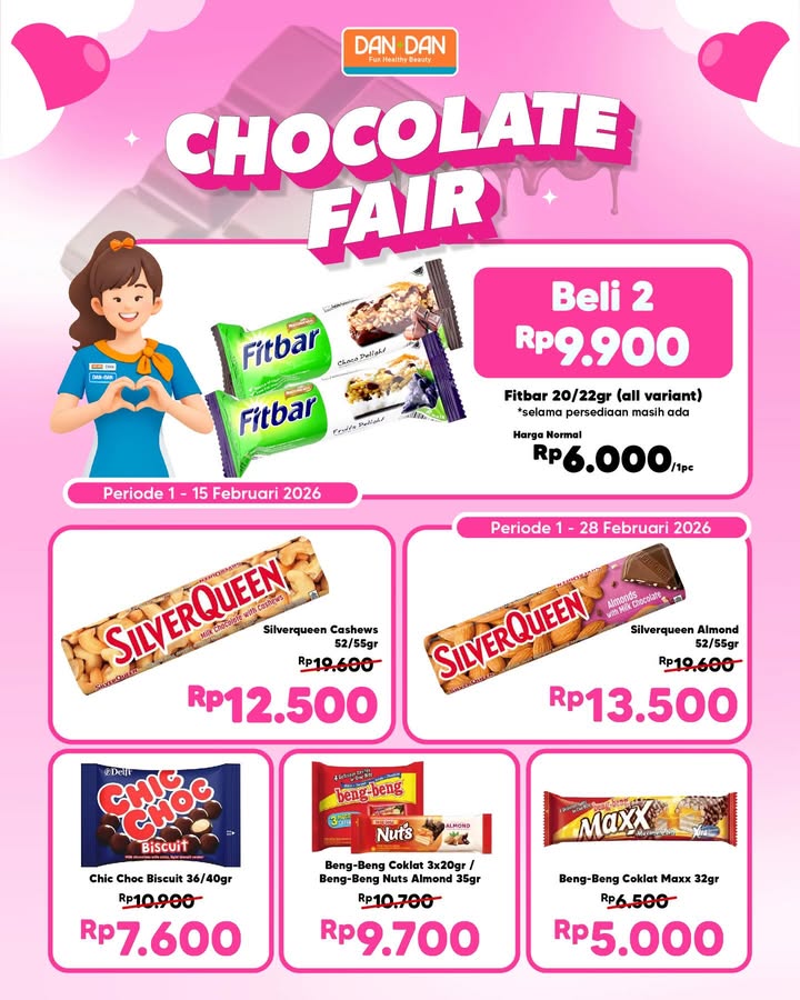 Di bulan kasih sayang, cokelat selalu jadi bahasa paling universal Chocolate Fair di Dan Dan dengan harga manis di...