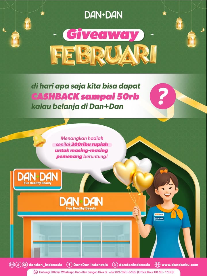 GIVEAWAY ALERT Sambil cek promo promo bulan ini, yuk ikutan giveaway Hadiahnya hampers produk dari Dan Dan senila...