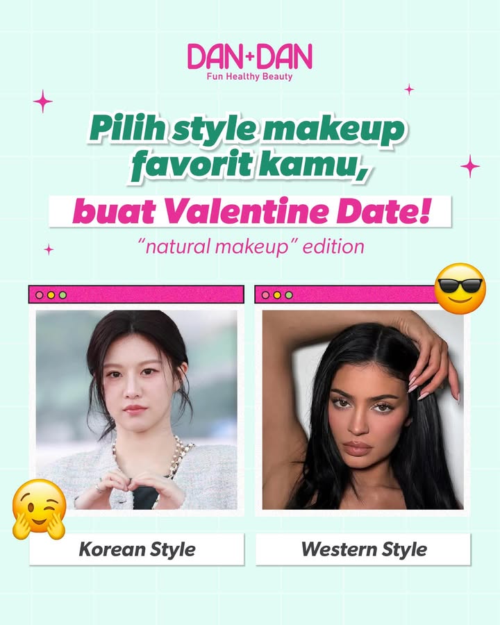 Kamu tim mana dandanlovers Valentine date dengan makeup natural ala Korea atau Western Komen di bawah yuk AyokeDanD...