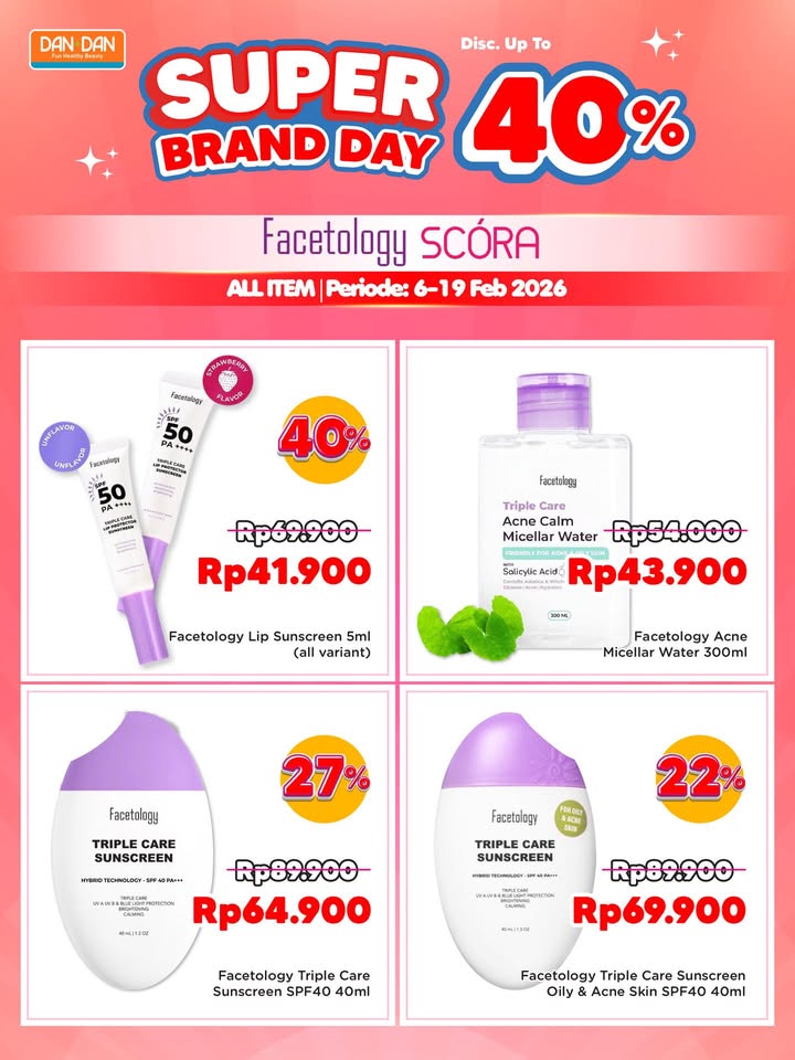 STOP SCROLL Lagi ada promo Super Brand Day di Dan Dan diskon up to 50 spesial facetologyofficial dan scoraofficial ...