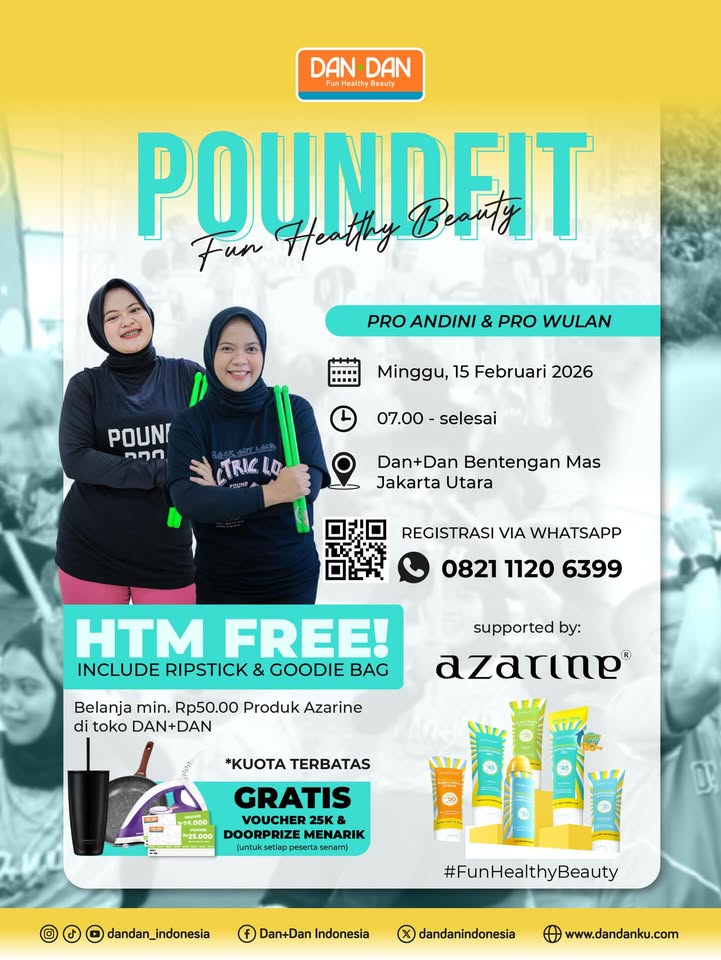 Yang pengen olahraga tapi maunya rame rame POUNDFIT bareng Dan Dan jawabannya Gerak bareng, sehat bareng,...