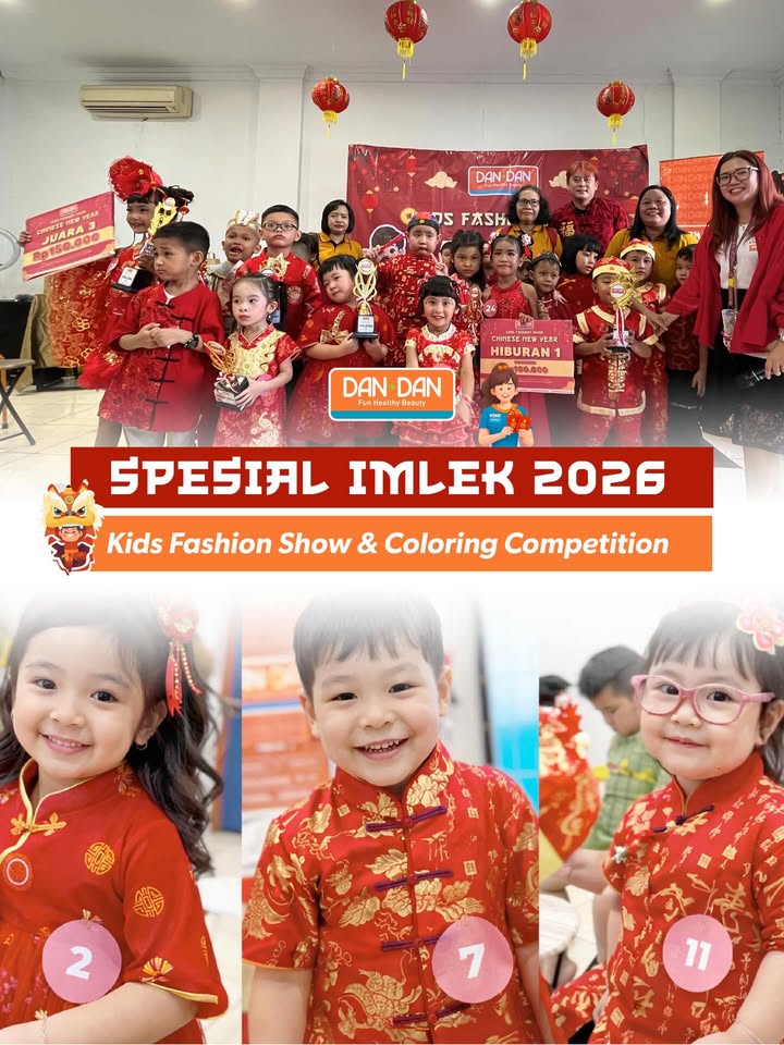 Spesial Imlek 2026 bareng Dan Dan Kids Fashion Show Coloring Competition yang penuh gaya, penuh warna, dan penuh gemes...