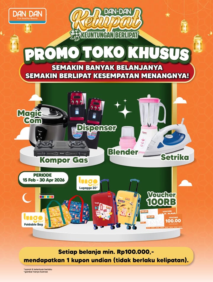 YUHUU ada bagi bagi hadiah tambahan spesial Ramadan hanya untuk toko toko Dan Dan pilihan Kesempatan bawa pulang hadiah jad...