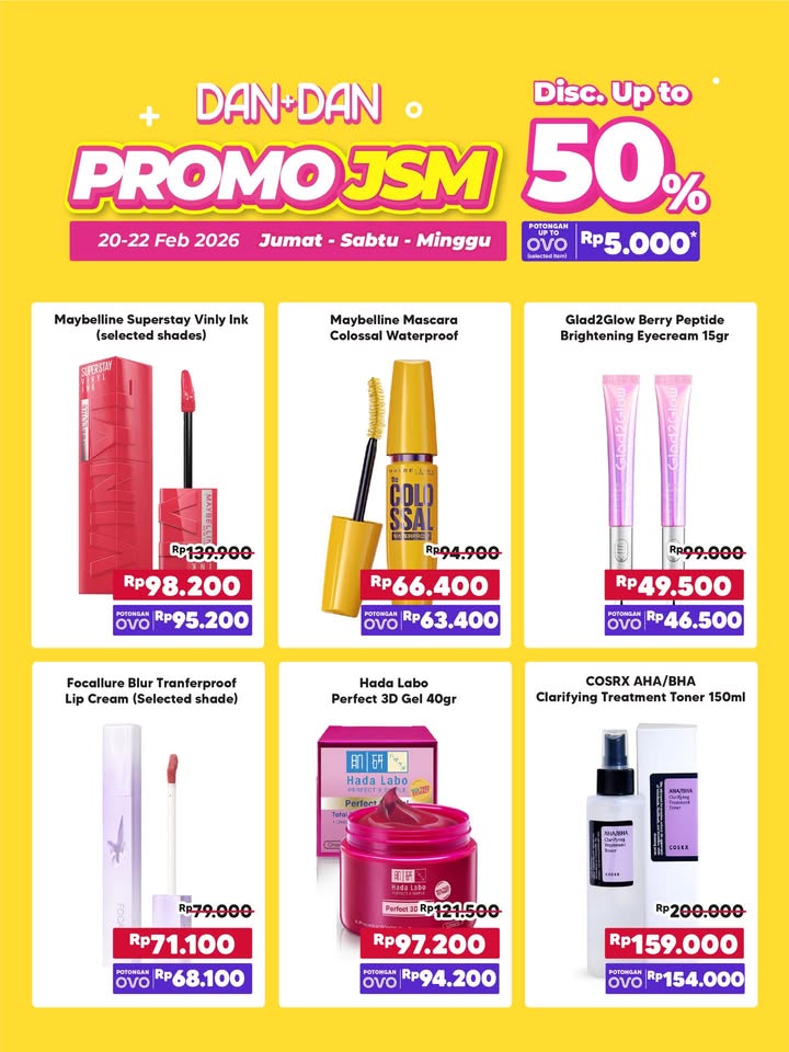 Hanya berlaku Jumat Sabtu Minggu diskon up to 50 , berlaku di seluruh gerai Dan Dan Jangan nunggu besok Langsun...