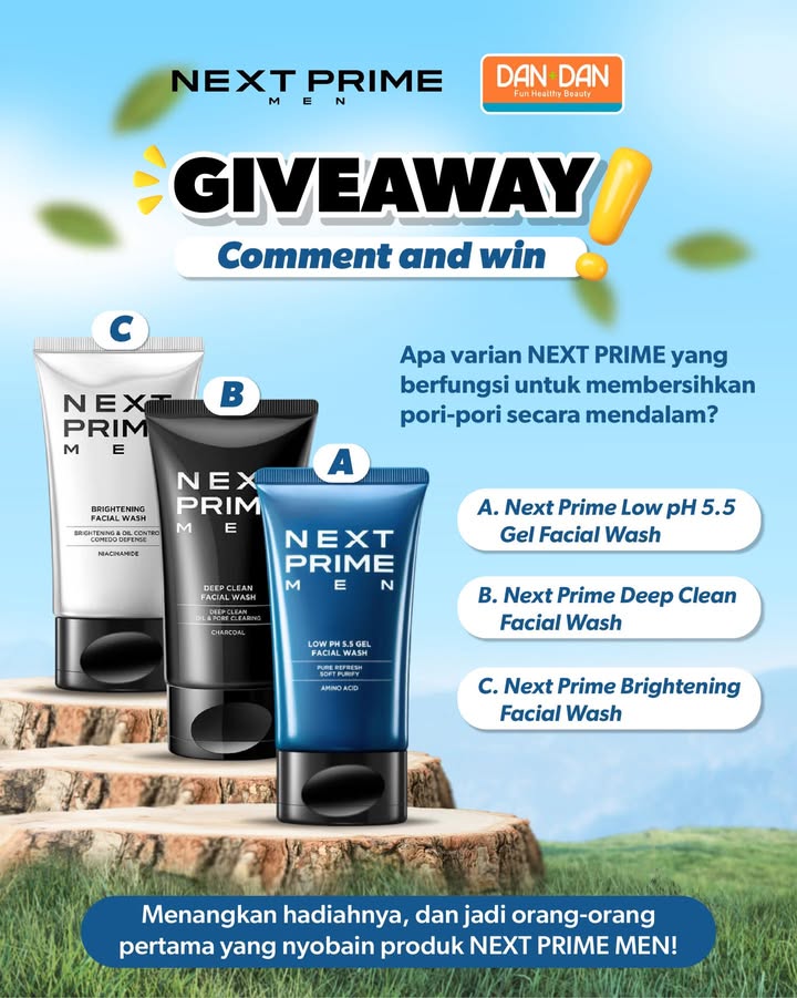  Giveaway Alert Jadi orang orang pertama yang cobain produk facial wash dari nextprime.official GRATIS Cara ikutannya 1