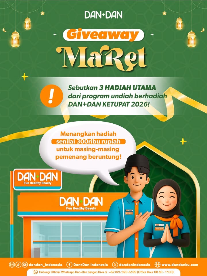 GIVEAWAY ALERT Sambil cek promo promo bulan ini, yuk ikutan giveaway Hadiahnya hampers produk dari Dan Dan senila...