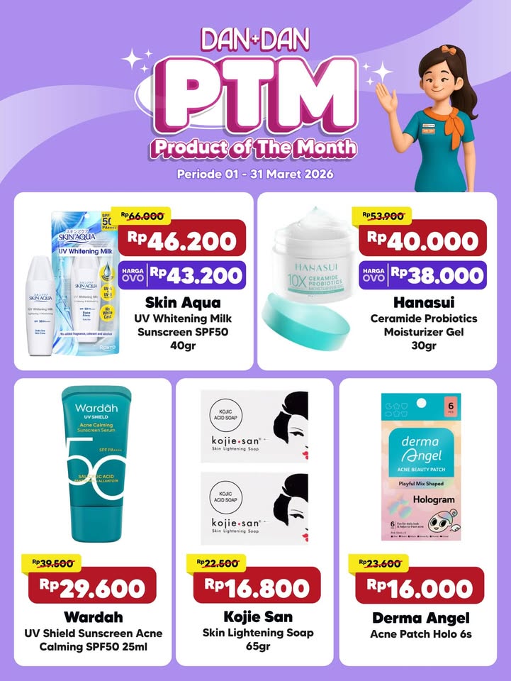 Product of the month PTM Promo sampai 45 untuk produk produk pilihan, berlaku di seluruh gerai Dan Dan Swip...