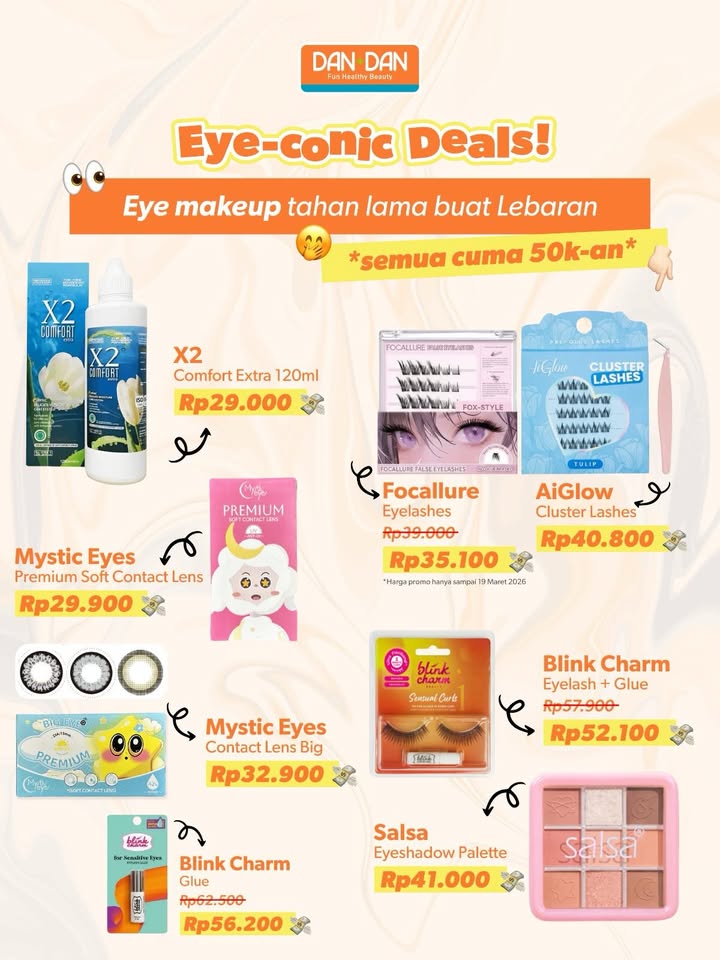 Yang dicari buat eye makeup Lebaran udah di sini semua Harganya 50ribuan aja Mampir ke Dan Dan sekarang, ada b...