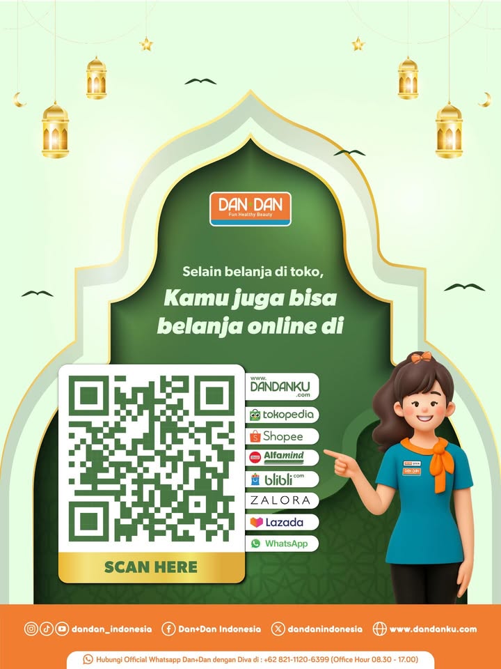 Hari ini Dan Dan online juga tetap beroperasi seperti biasa, buat kamu yang mau checkout, boleh scan barcode atau klik link ...
