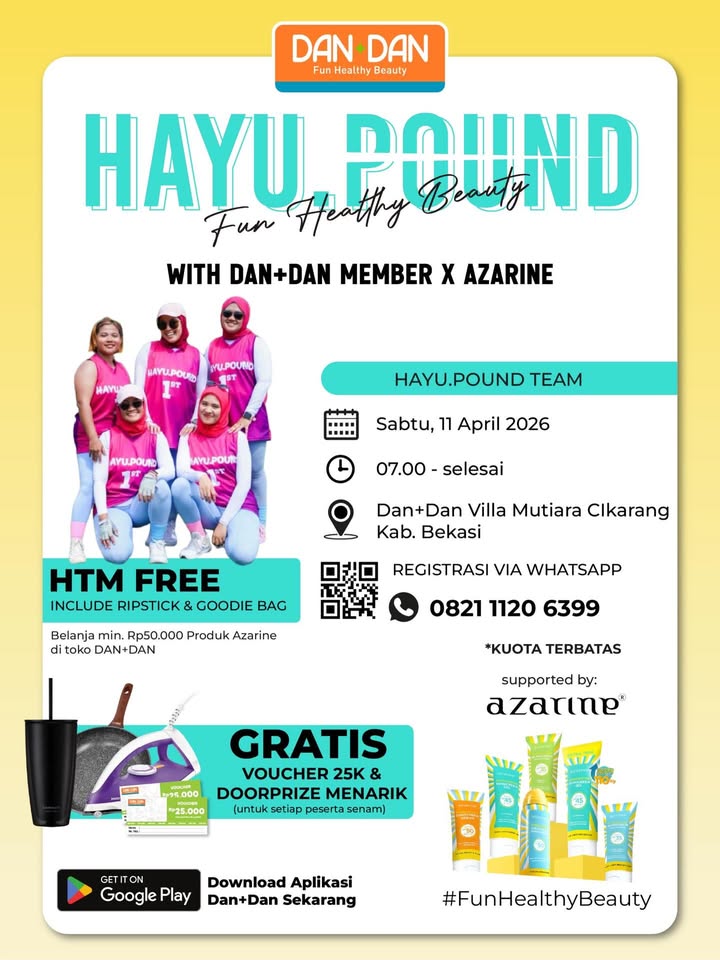 Yang pengen olahraga tapi maunya rame rame POUNDFIT bareng Dan Dan x azarinecosmeticofficial jawabannya ...