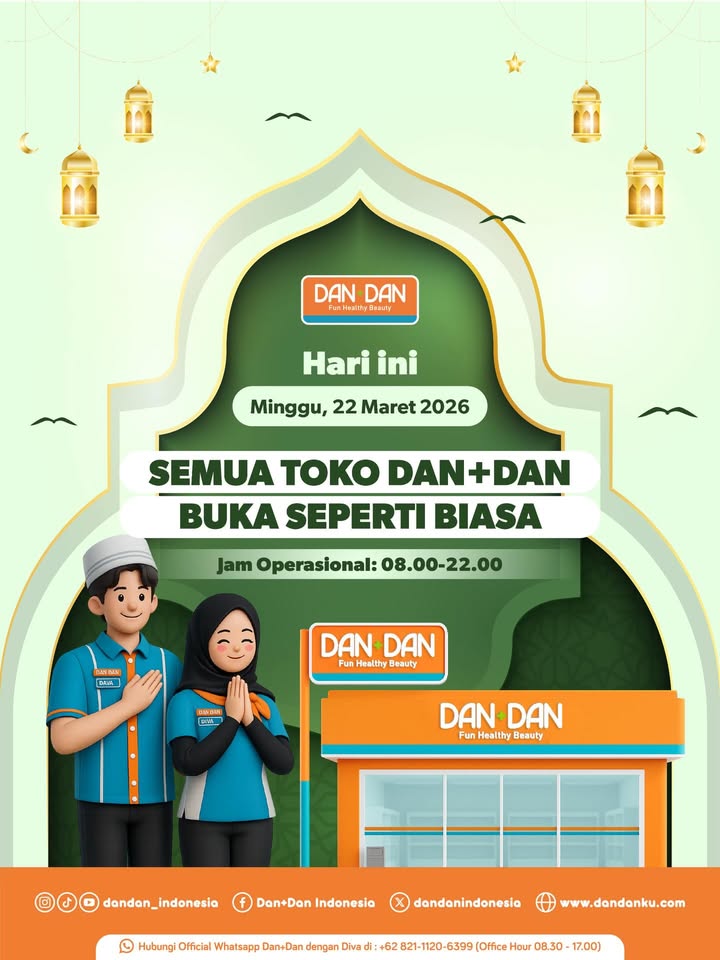 Lebaran H 1 semua toko Dan Dan sudah buka seperti biasa Jangan lupa mampir karena masih ada promo JSM nungguin kamu ...