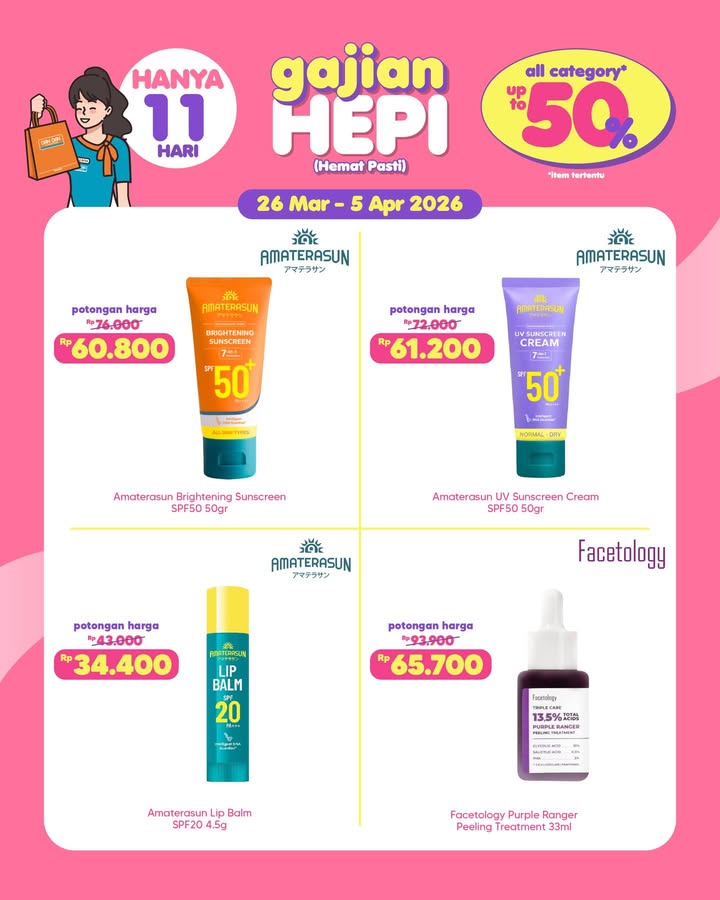 Waktunya self reward kecil kecilan abis mudik dan libur panjang lebaran Skincare makeup favorit lagi diskon sampai 35 di...