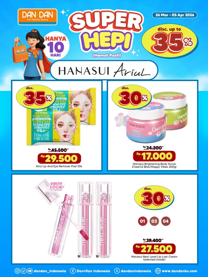 Pulang mudik jangan lupa restock produk officialhanasui ariul id yang lagi promo sampai 35 di Dan Dan SUPER HEPI Hemat...
