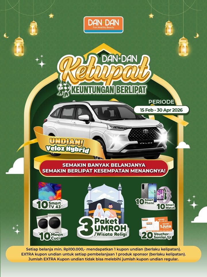 Bawa pulang Smart TV sampai Veloz Hybrid, GRATIS Cukup belanja min. Rp100