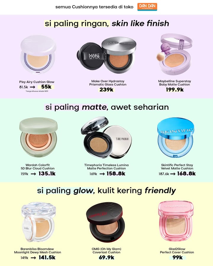 Cushion paling bagus cushion yang paling sesuai sama kebutuhan kulit Jadi jangan asal beli yaaa AyokeDanDan DanD...