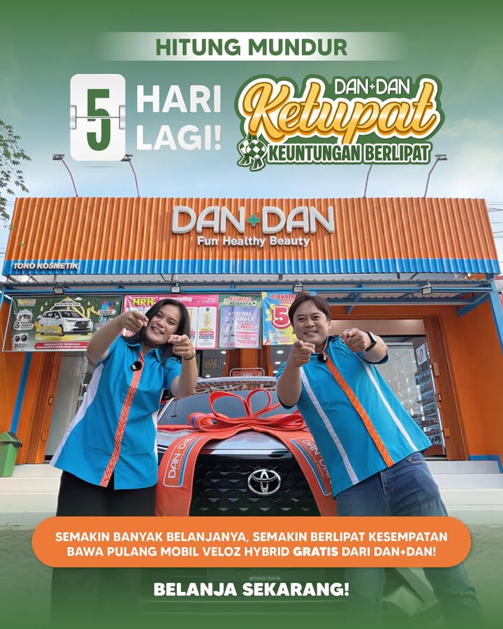 5 hari lagi Bayangin deh, belanja skincare favorit di Dan Dan terus pulangnya bawa MOBIL BARU Bukan mimpi kok, i...