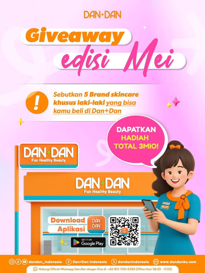 GIVEAWAY ALERT Sambil cek promo promo bulan ini, yuk ikutan giveaway Hadiahnya hampers produk dari Dan Dan senila...