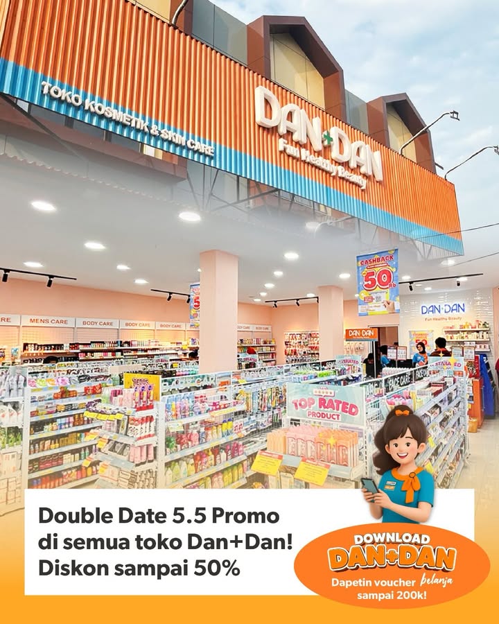 Hemat lebih banyak di tanggal cantik 5.5 Belanja di Dan Dan dan dapetin diskon sampai 50 