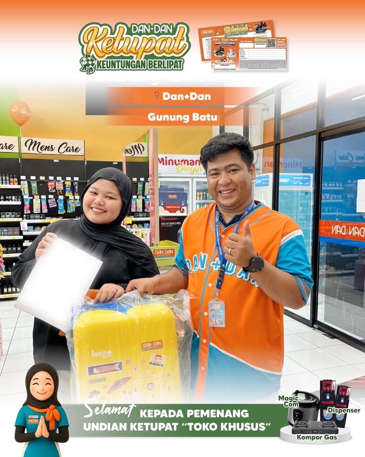 Selamat kepada Pemenang Undian Ketupat toko khusus Rezeki nggak kemana, hadiah langsung di tangan Terima kasih sudah...