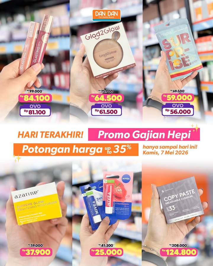 LAST DAY Promo Gajian Hepi diskon sampai 50 di semua toko Dan Dan Cuma sampai hari ini, jangan lupa mampir ke Dan Dan ...
