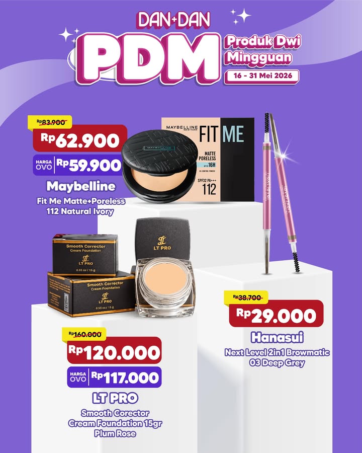 Weekend waktunya checkout yang bikin makin flawless Produk makeup favorit lagi promo spesial di Dan Dan, jangan samp...