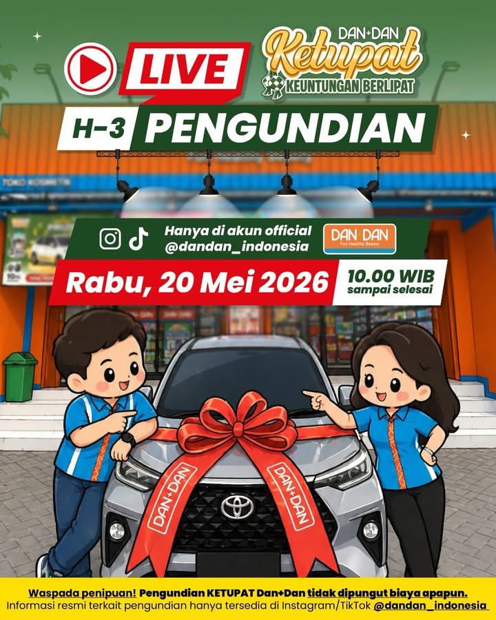 H 3 Menuju LIVE Pengundian Dan Dan Ketupat Jangan sampai ketinggalan ya, karena kesempatan membawa pulang hadiah i...