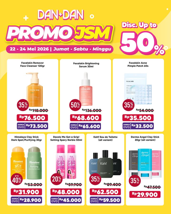 Promo JSM Dan Dan Diskon hingga 50 untuk produk beauty skincare favorit kamu 22 24 Mei 2026 Jumat Sab...