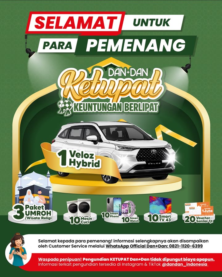 Selamat kepada para PEMENANG Undian KETUPAT Dan Dan Ribuan peserta, satu momen bahagia, dan kalian adalah yang terpil...