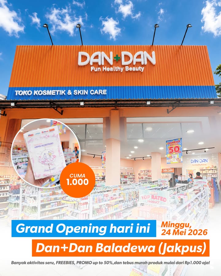 Grand Opening Dan Dan hari ini Warga sekitar Baladewa mari merapat, banyak hadiah langsung dan aktivitas seru buat kamu...