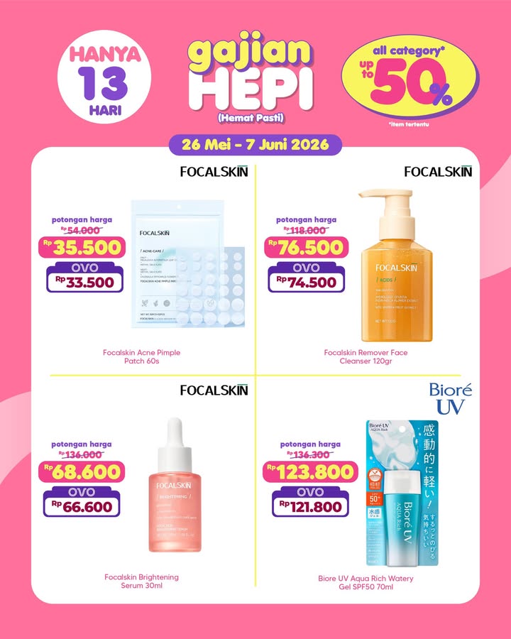 Nunggu gajian buat beli skincare makeup favorit Momennya udah dateng Dan Dan punya promo Gajian HEPI dengan diskon up to 5...