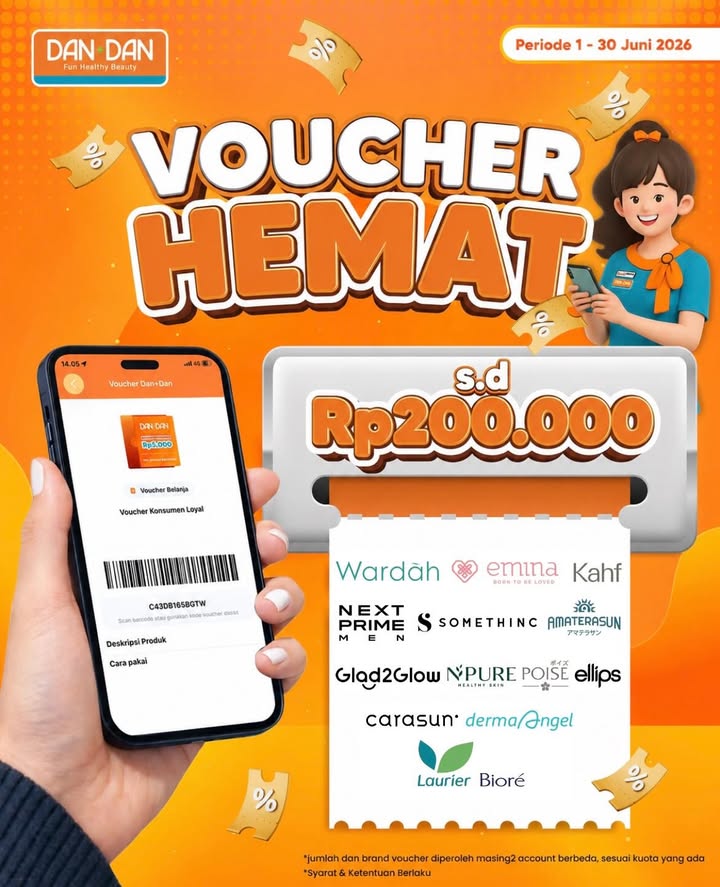VOUCHER SPESIAL MEMBER DAN DAN IS HEREEE Belanja produk favoritmu jadi makin hemat dengan voucher hingga Rp200