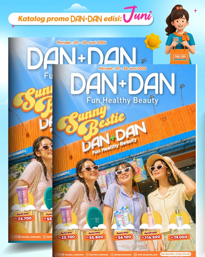 Bulan Juni, bulannya liburan keluarga Banyak promo sunscreen di Dan Dan biar momen liburan kamu tetep happy tanpa k...