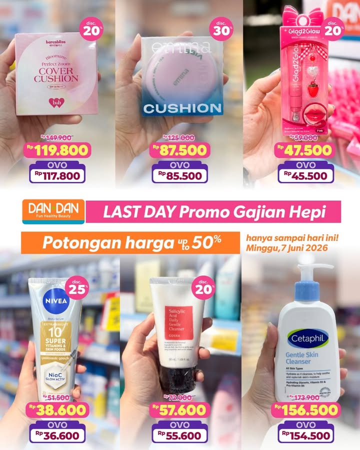 HARI TERAKHIR promo Gajian HEPI dengan diskon up to 50 all category dari brand brand favorit kamu Belanja makin hemat, dom...