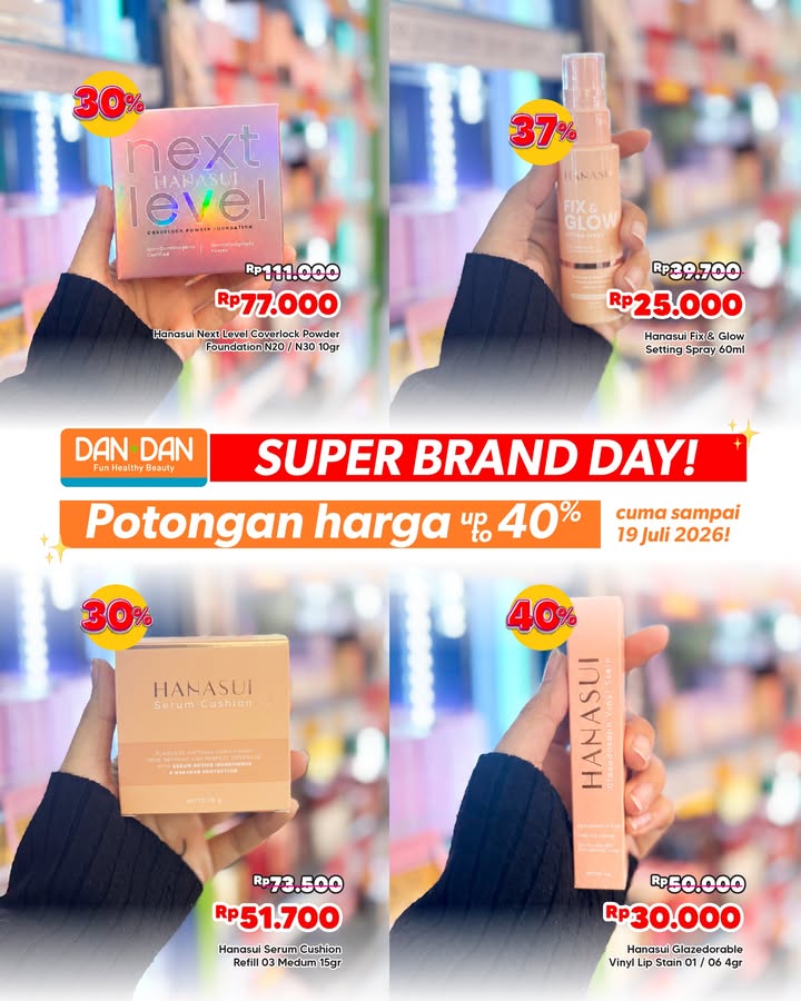 SUPER BRAND DAY HANASUI Saatnya borong produk officialhanasui favoritmu karena ada diskon ALL ITEM diskon hingga 40 ...