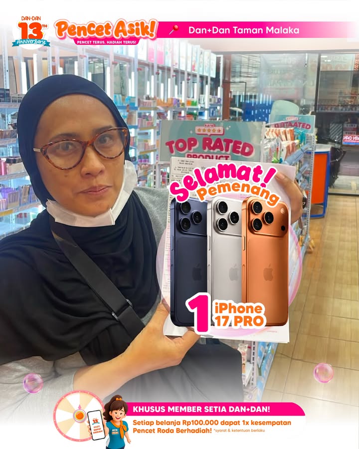 Tambah banyak lagi pelanggan setia Dan Dan yang bawa pulang hadiah senilai puluhan juta rupiah di program belanja PENCET ASI...