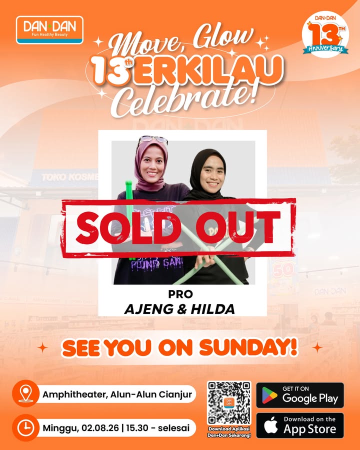 SOLD OUT Tiket Dan Dan POUND spesial 13th Anniversary di Cianjur habis terjual Udah siap bakar kalori bareng ...
