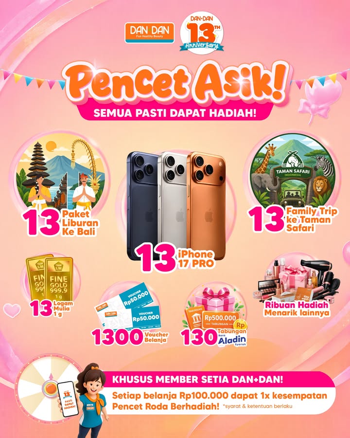 Mulai dari iPhone 17 Pro, family trip ke Taman Safari, sampai logam mulia 1gr bisa jadi punya kamu Dapetinnya g...