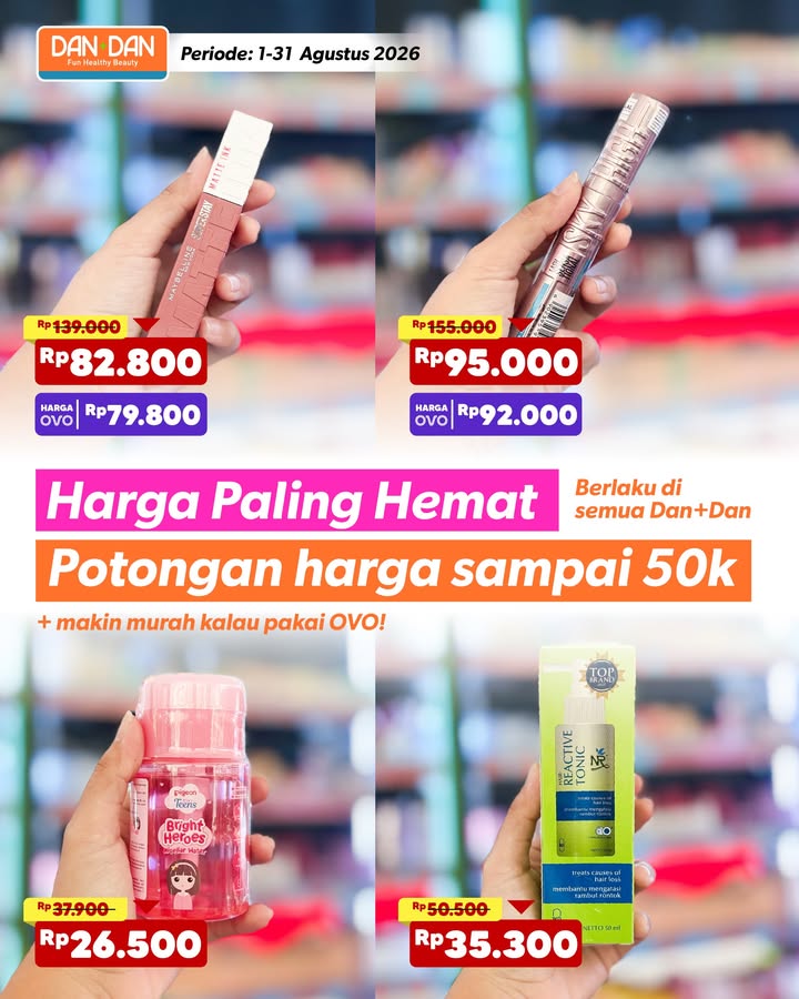Harga Paling Hemat Mulai dari lippies sampai hair tonic semuanya promo Cek promo selengkapnya, swipe left AyokeD...