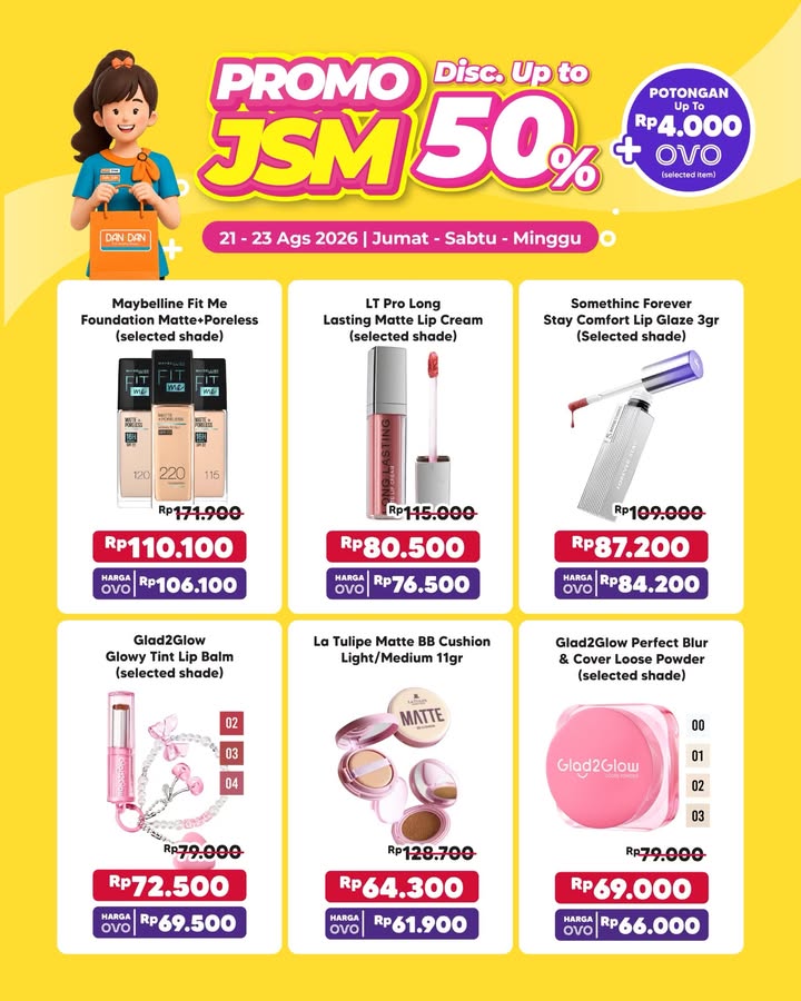 Weekend BANYAK PROMO Cus mampir ke Dan Dan terdekat dan dapetin promo JSM, plus tambahan potongan harga sampai 4ribu kala...