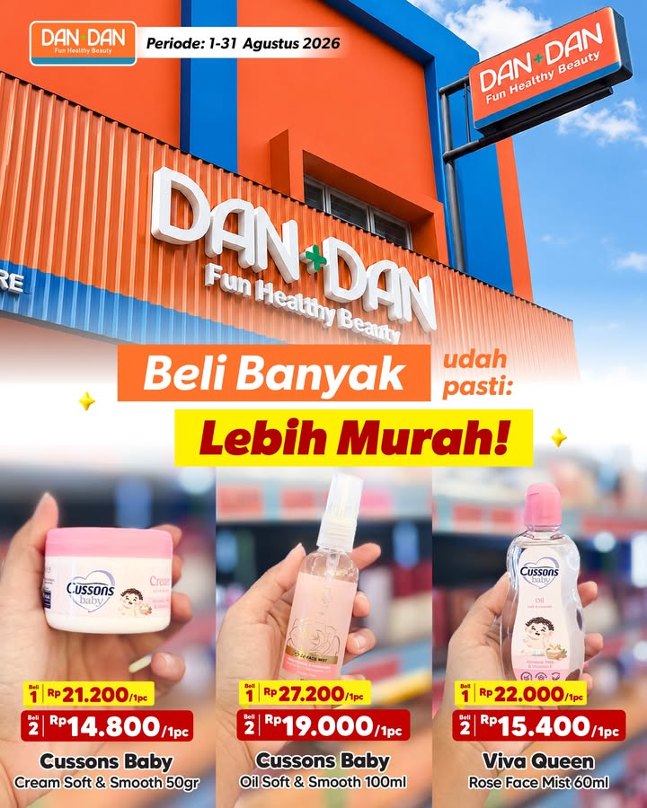 Beli banyak lebih murah Yuk stok kebutuhanmu di Dan Dan Potongan harganya sampai 18k, berlaku di semua gerai Dan D...