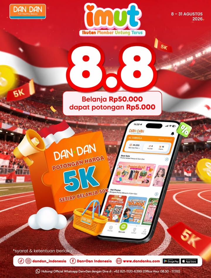 Siap siap promo double date 8.8 Belanja Rp50.000, langsung dapat potongan Rp5